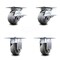 Service Caster 4 Inch Thermoplastic Caster Set with Roller Bearing 2 Brakes and 2 Rigid SCC SCC-35S420-TPRRD-SLB-2-R-2 - alternate 1